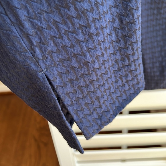 By Anthropologie Essential Pull On Navy Trouser High Rise Pockets Slit Ankle S - Picture 5 of 5